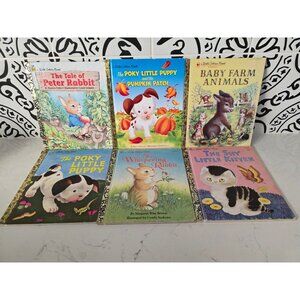 Lot of 6 Vintage DISNEY LITTLE GOLDEN BOOKS Animal Themed